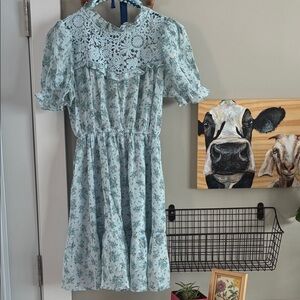 Baby Blue Ruffled Dress